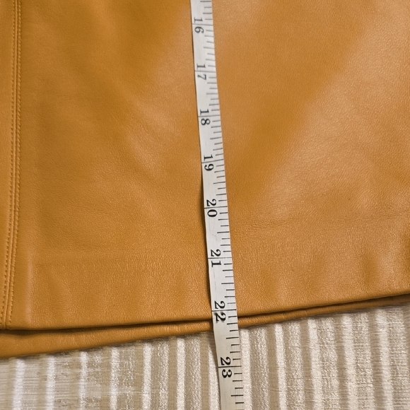 Lord & Taylor Tan Leather Jacket and Skirt - Picture 12 of 14